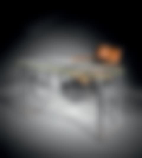 Oxidized chrome-plated tubular metal desk (preview)