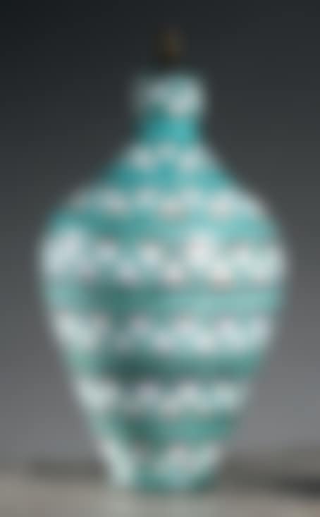 Stoneware lamp base with a conical ovoid body slightly shouldered and a small annular neck (preview)