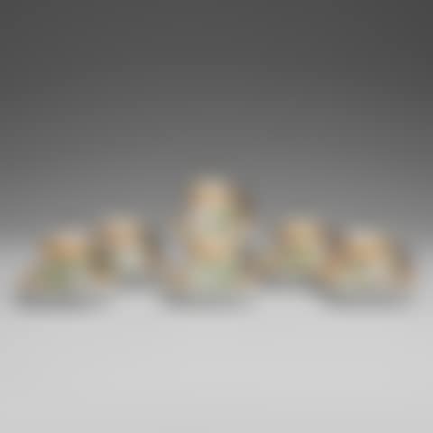 Cream cups with lids and saucers (preview)