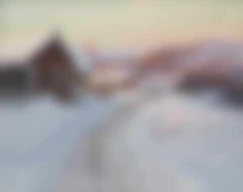 "Village street in evening sun, motif from Dalarna" (preview)