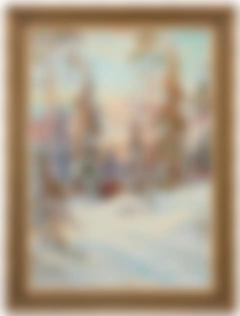 Snow landscape with ski tracks (preview)