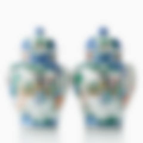 Pair of Chinese Wucai Vases Of baluster form (preview)