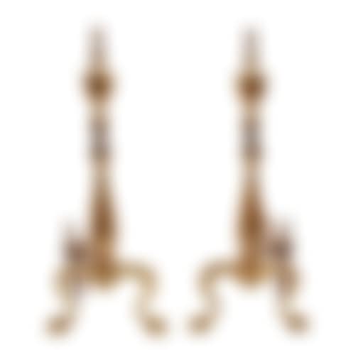 American brass andirons with urn shaped finials (preview)