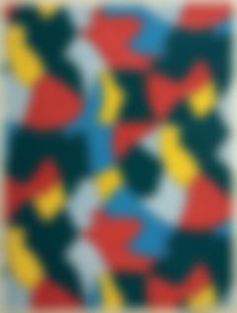 Composition in red, yellow, blue, green and gray model for fabric (preview)