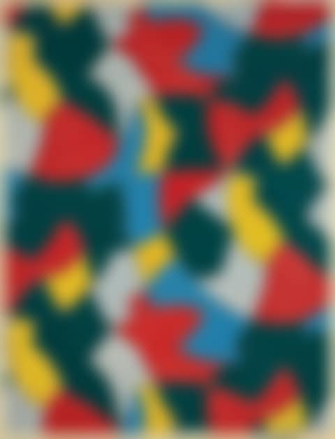 Composition in red, yellow, blue, green and gray model for fabric (preview)