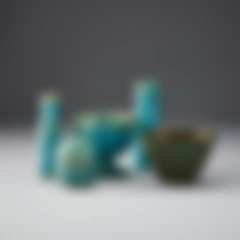 Bowls, vases and box, five parts (preview)