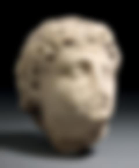 Three-quarter straight hairless male head (preview)