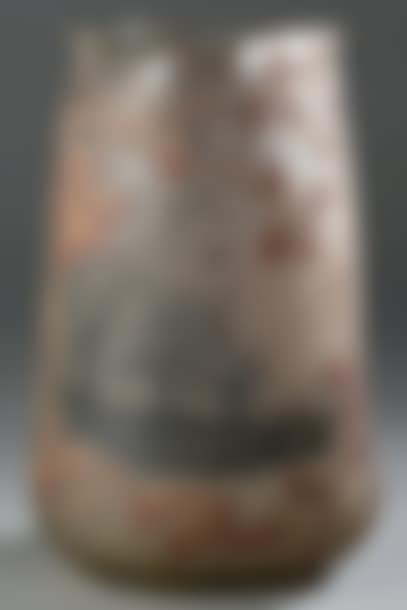 Vase with dented curved tubular body and poly-lobed hot-pressed neck (preview)