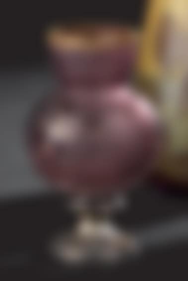 Small vase with spherical body and conical neck on grooved silver pedestal (preview)