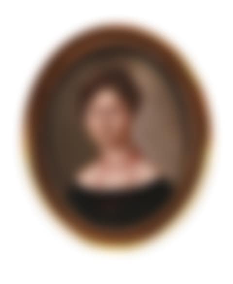 Portrait miniature of Augusta Eleonara von Reutter, wearing a black dress, coral necklace and cross (preview)
