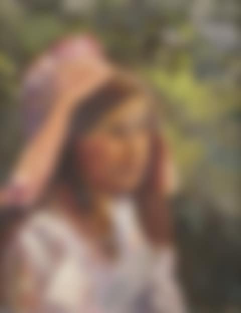 Study of a girl in a pink hat (preview)