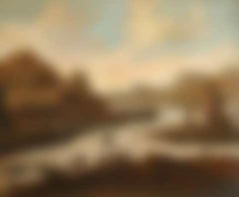 Italianate river landscape with figures and a town beyond (preview)