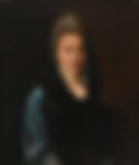 Portrait of Mrs Edward Drury Butts, half-length, wearing a blue dress, lace headdress and black shawl (preview)