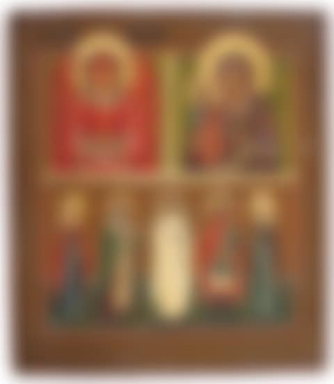 An icon in two registers of Archangel Michael?; The Mother of God with 3 hands; Saints Justinia, Cyprian, Nikita and Glykeria with the Guardian Angel (preview)