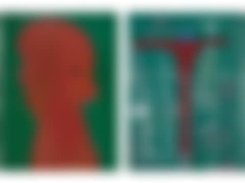 Two works: (i) Abstraction (ii) Red Face (preview)