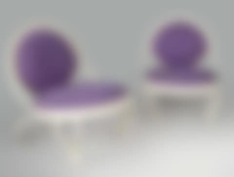 Pair the armchairs with supports and files and mousse garnie de laine mauve (preview)