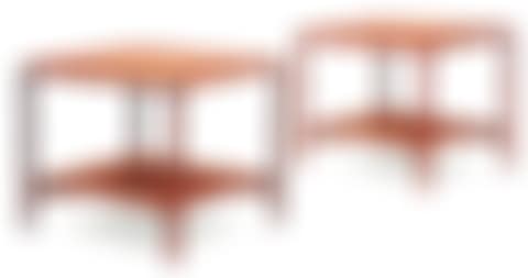 Pair of two-story teak tables/consoles (preview)