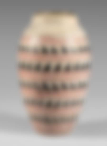Conical copper dinanderie vase with swollen shoulder in beige (preview)