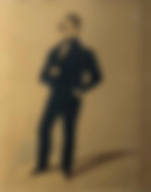Portrait of a Gentleman standing full-length, with the Lander Monument Truro in the background (preview)