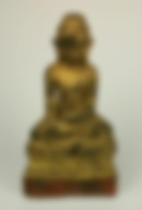 Carved and painted wood buddha (preview)