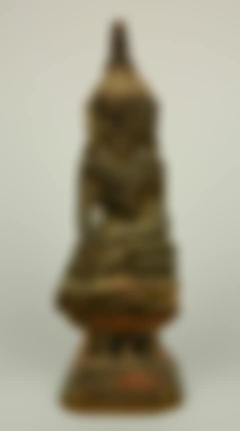 Carved and painted wood Buddha (preview)