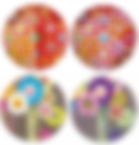 a. Red Magic Flute 3D Ball b. Goldfish 3D Ball c. Flower for Algernon d. Purple Bouquet (preview)