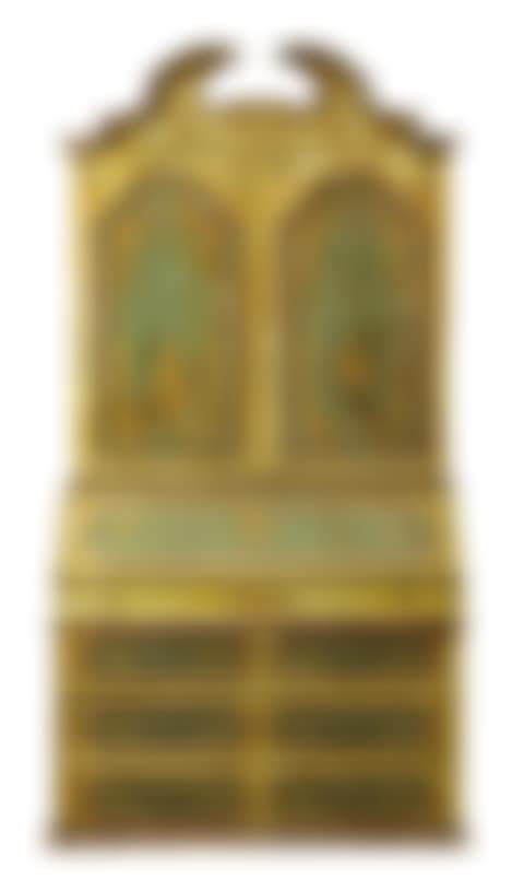 Italian green and parcel gilt painted secretary (preview)