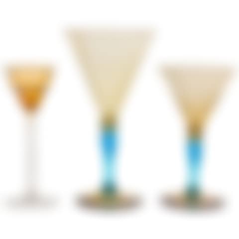 amber, celeste blue and clear glass suite of stemware (preview)