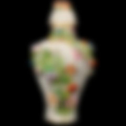 A Meissen floral encrusted reticulated porcelain urn with cover (preview)