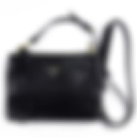 Prada Vitello Daino Double Zip Crossbody Leather Bag (preview)