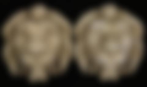 Pair of lionhead architectural elements (preview)