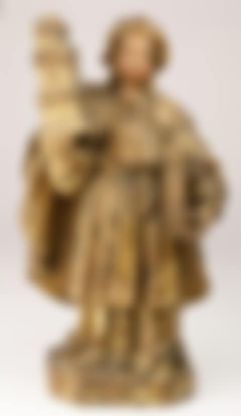 An Italian carved wood and polychrome decorated figure of Saint Barbara (preview)