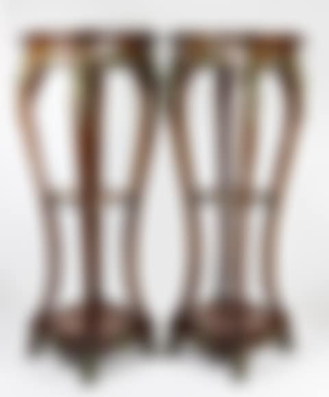 Pair of French gilt bronze mounted pedestals (preview)