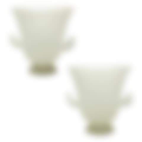 A pair of Italian Seguso Murano glass modernist handled vases (preview)