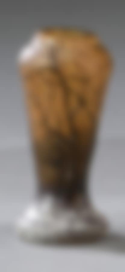 Miniature vase with baluster body in orange marmorated glass (preview)