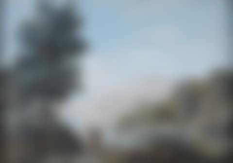 Countryside landscape at the river with couple of villagers on the way (preview)