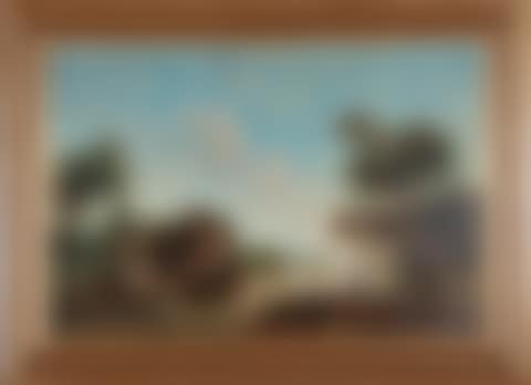 Landscape at the river with villagers (preview)