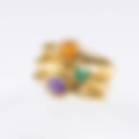 Set of 3 gold rings with colored stone trimmings (preview)