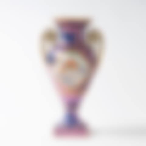 Amphora vase with a high-gloss luster background and chinoiserie decor (preview)