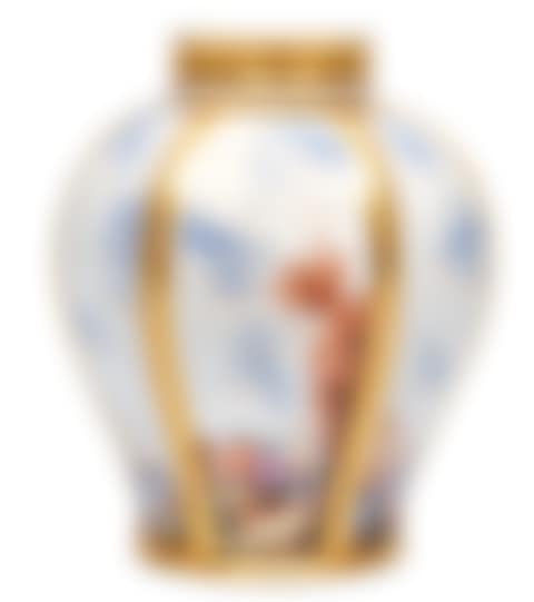 Hexagonal tea caddy with fine ice cream scenes (preview)