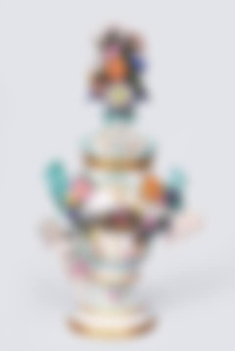 Magnificent potpourri vase with Watteau and floral paintings (preview)