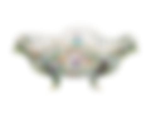 Basket bowl with lush floral decoration (preview)