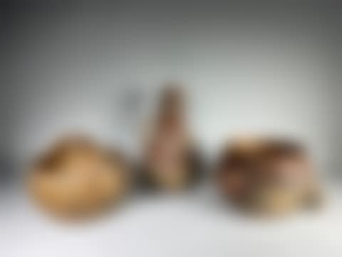 Two broth pots and a terracotta bottle vase with polychrome geometric decorations (preview)