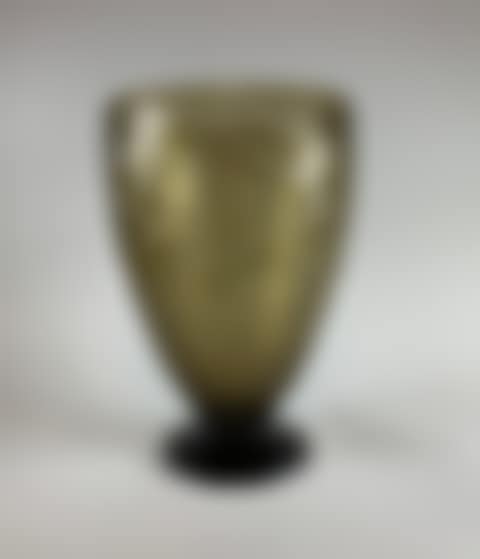 Important smoked glass vase with acid-etched geometric patterns (preview)