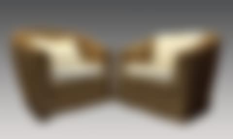 Pair of large rattan armchairs filled with cushions (preview)