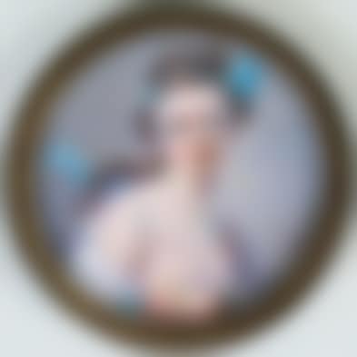 Young woman with blue ribbon (preview)