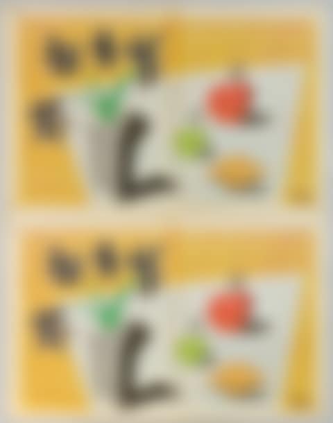 2 copies of the print "Two Apples, One Lemon and Four Flowers" (preview)