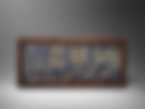 Two Kashan lustre moulded calligraphic pottery tiles (preview)