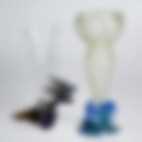 Two pate de verre flower vases (preview)