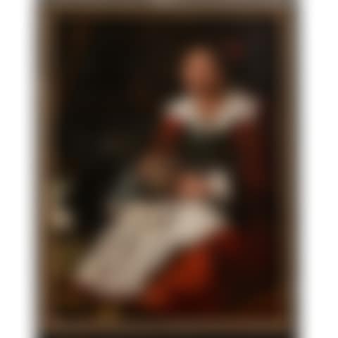 Two kitchen scenes: A hunter and a woman plucking a rooster (preview)